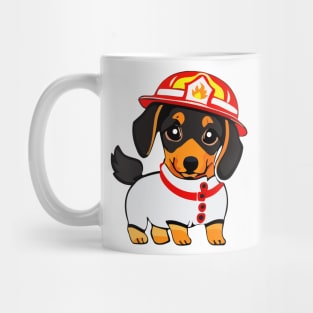 Dachshund as fireman Mug